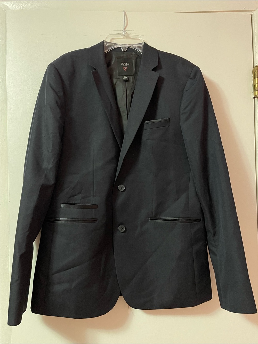 GUESS Black Blazer with Red Logo Accent